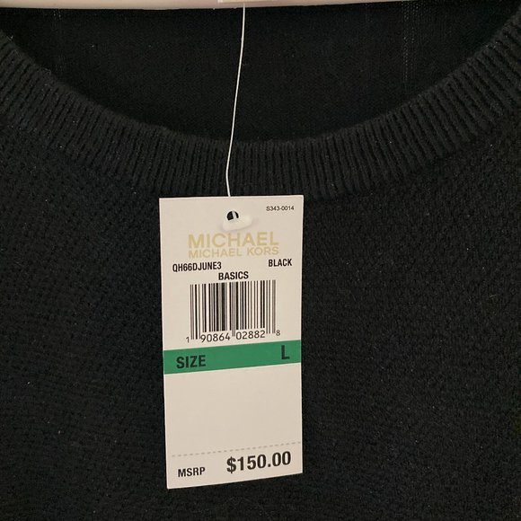 Michael Kors Black Cold Shoulder Sweater/Zipper Accent/Size L/$150 RETAIL/NEW!!! - Picture 4 of 7